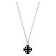 Necklace with brown Jerusalem cross pendant, 925 silver, HOLYART Collection s1