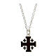 Necklace with brown Jerusalem cross pendant, 925 silver, HOLYART Collection s1