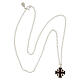 Collana croce di Gerusalemme marrone catena argento 925 HOLYART Collection s4