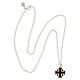 Naszyjnik krzyż Jerozolimski brązowy, łańcuszek, srebro 925 HOLYART Collection s5
