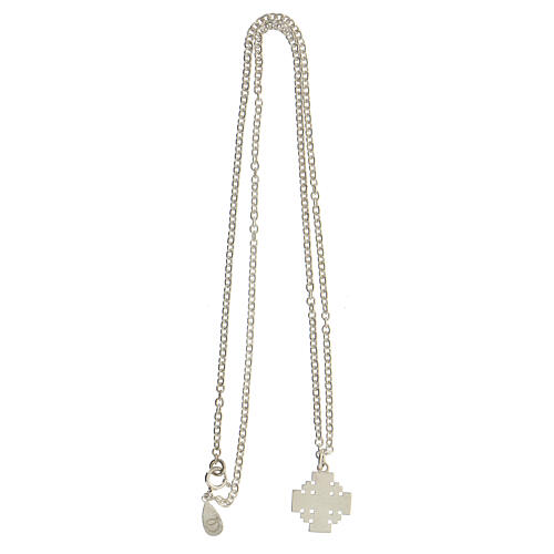 Necklace with red Jerusalem cross pendant, 925 silver, HOLYART Collection 5