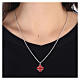 Necklace with red Jerusalem cross pendant, 925 silver, HOLYART Collection s2