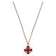 Collana catena croce di Gerusalemme rossa argento 925 HOLYART Collection s3