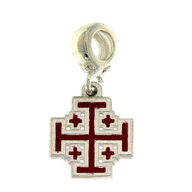 Bracelet dangle charm of 800 silver, Jerusalem cross