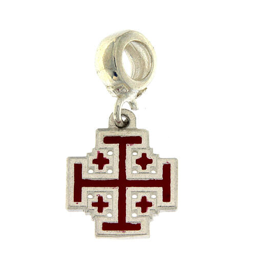 Zawieszka przesuwana Krzyż jerozolimski, srebro 800 1