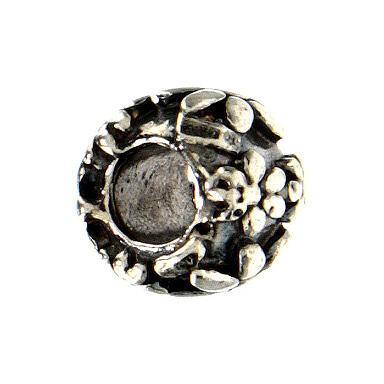 Flower charm loop for bracelets in 925 silver 1