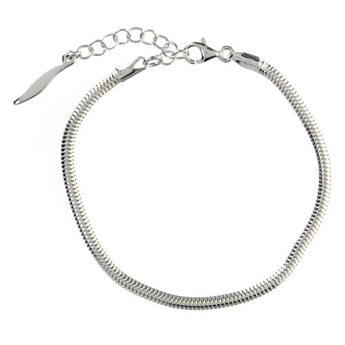 Bracelet with round snake chain, 925 silver, 6-7.5 in 3
