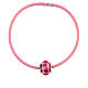 Berloque para pulseira cor-de-rosa simples vidro de Murano e prata 925 s3