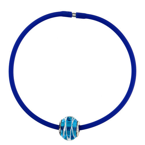 Charm turquoise décoré pour bracelet verre de Murano et argent 925 3