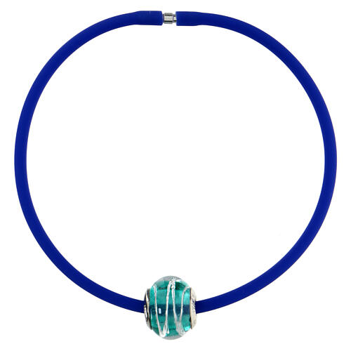 Charm vert décoré pour bracelet verre de Murano et argent 925 3