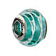 Teal Murano glass bead for bracelets 925 silver s1
