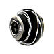 Black silver Murano glass bead for bracelets 925 silver s1