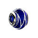Decorated blue charm, Murano glass and 925 silver s1