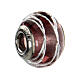 Decorated burgundy charm, Murano glass and 925 silver s1