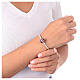 Murano glass bead in burgundy silver for bracelets 925 silver s2