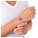 Passante per bracciale blu maculato vetro Murano e argento 925 s2