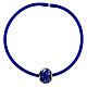 Berloque para pulseira azul escuro manchado vidro de Murano e prata 925 s3