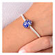 Berloque para pulseira azul escuro manchado vidro de Murano e prata 925 s4
