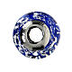 Berloque para pulseira azul escuro manchado vidro de Murano e prata 925 s5