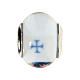 Berloque para pulseira vidro de Murano e prata 925 Virgem com o Menino s3