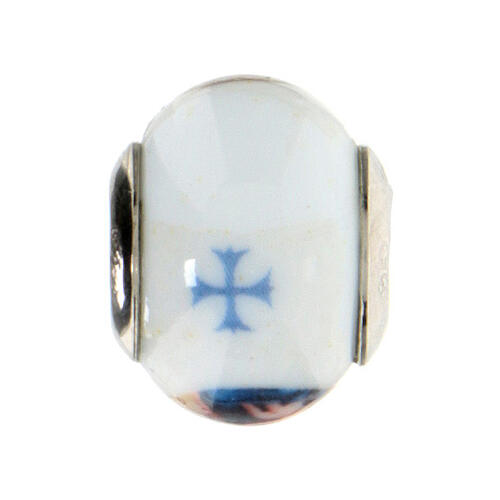 Murano glass bead for bracelets Mary and Jesus 925 silver 3