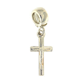 Cross crucifix charm 800 silver with loop