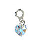 Iridescent white crystal heart charm with 925 silver loop s5