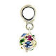 Multicolor crystal ball charm with 800 silver loop s4