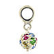 Multicolor crystal ball charm with 800 silver loop s8