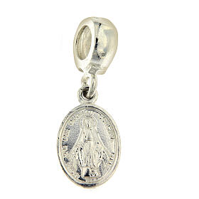 Miraculous Medal dangle charm, 925 silver