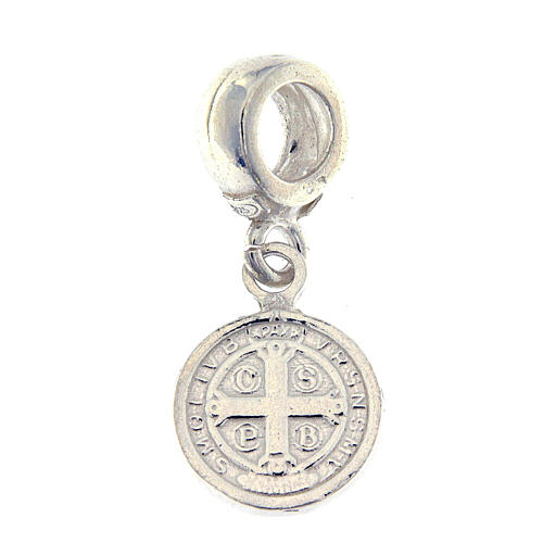 Saint Benedict cross charm with loop in 925 silver 5