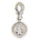 Saint Benedict cross charm with loop in 925 silver s1