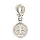Saint Benedict cross charm with loop in 925 silver s5