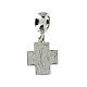 Greek cross dangle charm with St Pio, 925 silver s2