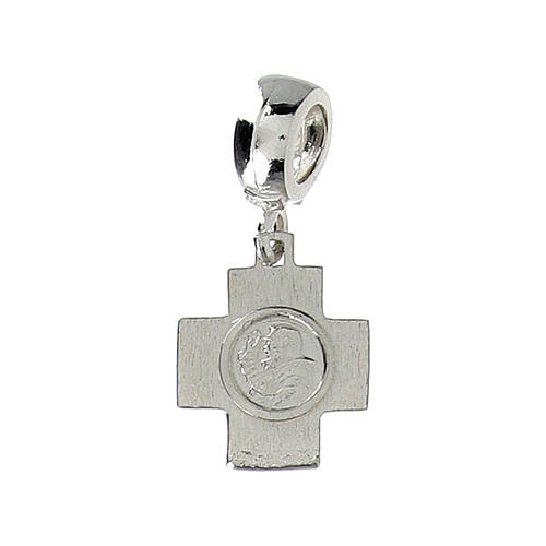 Pingente para pulseira cruz rosto São Pio prata 925 1
