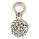White crystal ball charm with 925 silver loop s1