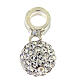 White crystal ball charm with 925 silver loop s5