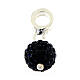 Black crystal ball charm with 925 silver loop s4
