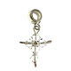 Cross dangle charm, 925 silver and white crystal s1