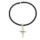 Cross crystal bracelet charm with 925 silver loop s3