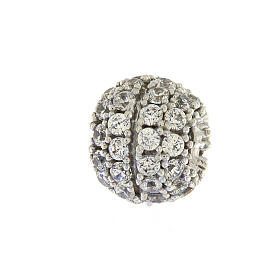 Brass ball charm with white zircons