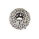 Brass ball charm with white zircons s5