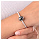 Black spotted bracelet bead in 925 silver Murano glass s4