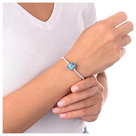 Charm turquoise tacheté pour bracelet verre de Murano et argent 925