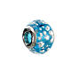 Charm turquoise tacheté pour bracelet verre de Murano et argent 925 s1