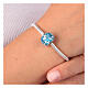 Turquoise spotted bracelet bead in 925 silver Murano glass s4