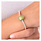 Passante bracciale verde maculato vetro Murano argento 925 s4