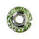 Passante bracciale verde maculato vetro Murano argento 925 s5