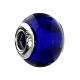 Berloque para pulseira azul escuro simples vidro de Murano e prata 925 s1