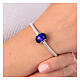 Berloque para pulseira azul escuro simples vidro de Murano e prata 925 s4